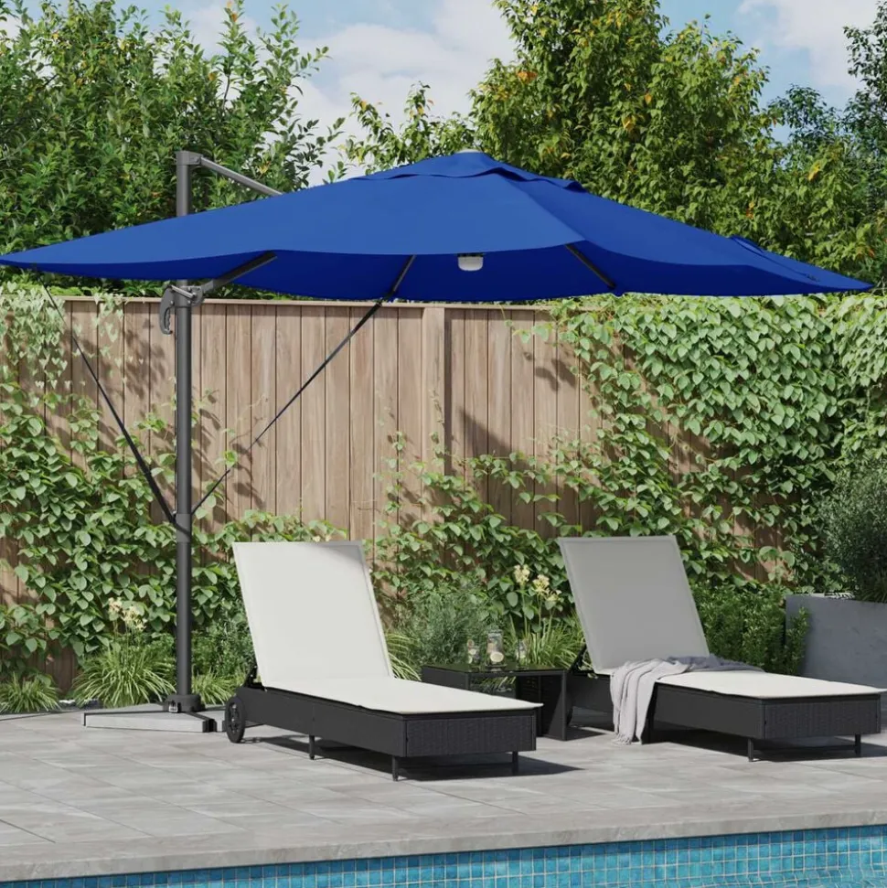 vidaXL Parasol Azurblauw 351 x 250 x 253 cm Polyester en Aluminium