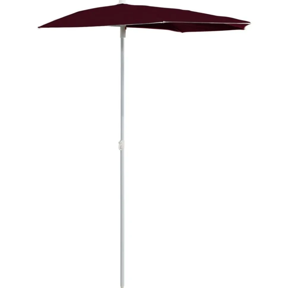 vidaXL Parasol half met paal 180x90 cm bordeauxrood