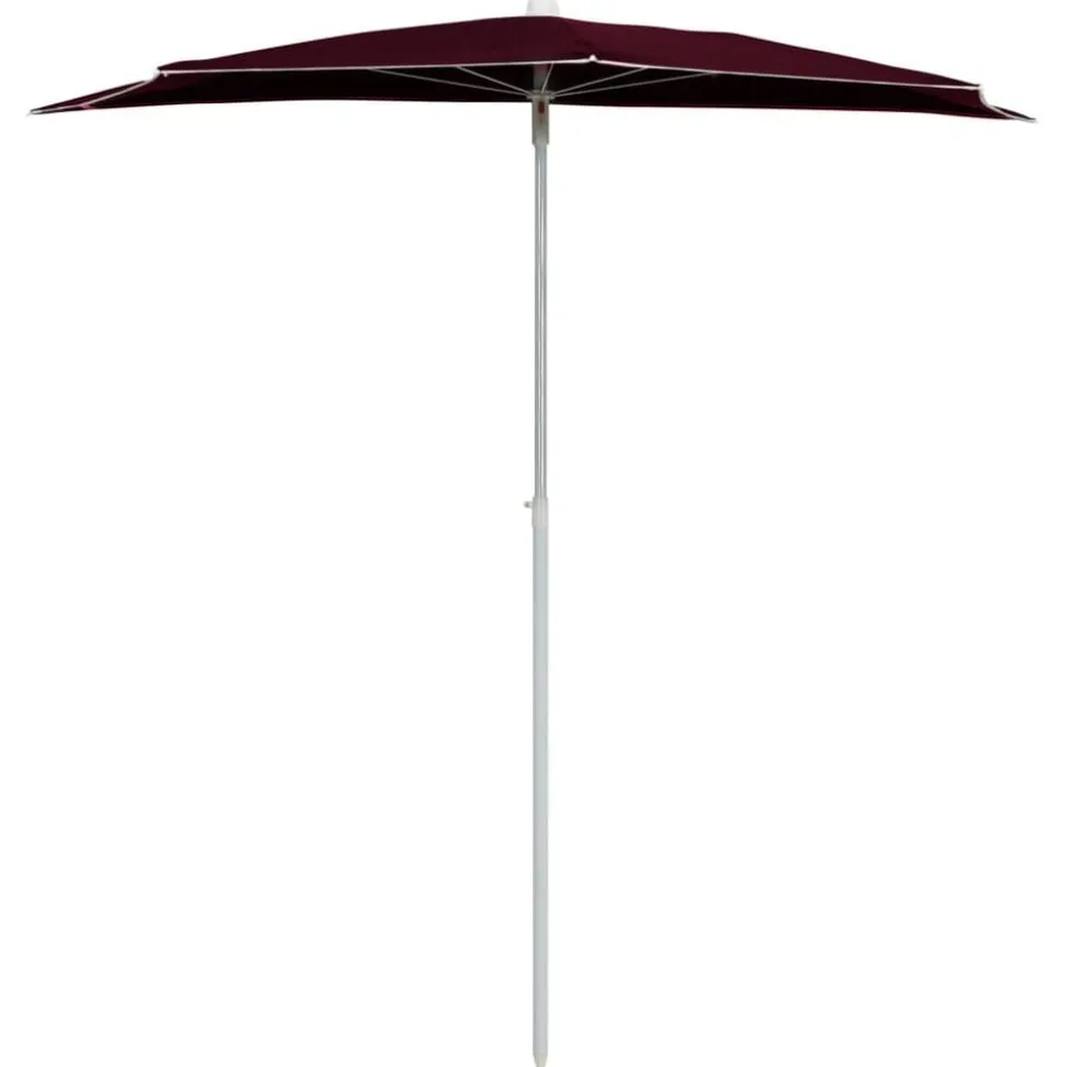vidaXL Parasol half met paal 180x90 cm bordeauxrood