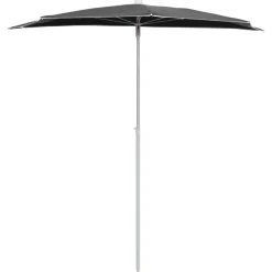 vidaXL Parasol half met paal 180x90 cm antracietkleurig