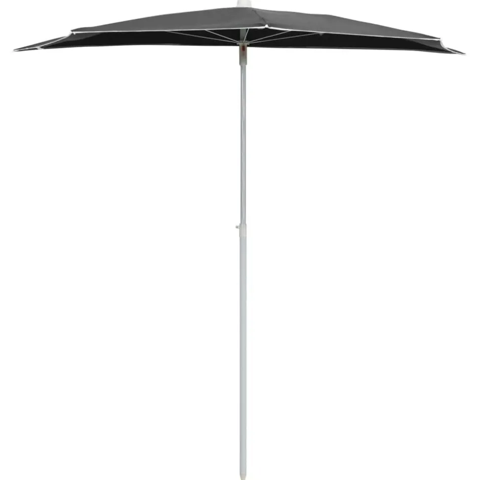 vidaXL Parasol half met paal 180x90 cm antracietkleurig
