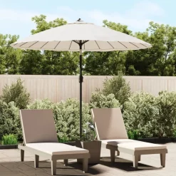 vidaXL Parasol met aluminium paal 270 cm zandwit