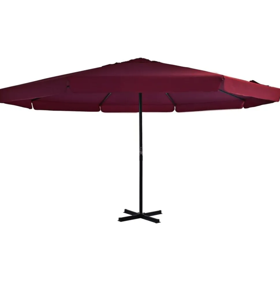 vidaXL Parasol met aluminium paal 500 cm bordeauxrood