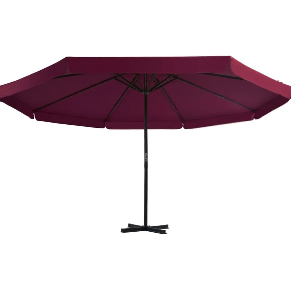 vidaXL Parasol met aluminium paal 500 cm bordeauxrood