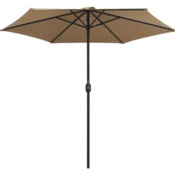vidaXL Parasol met aluminium paal 270x246 cm taupe