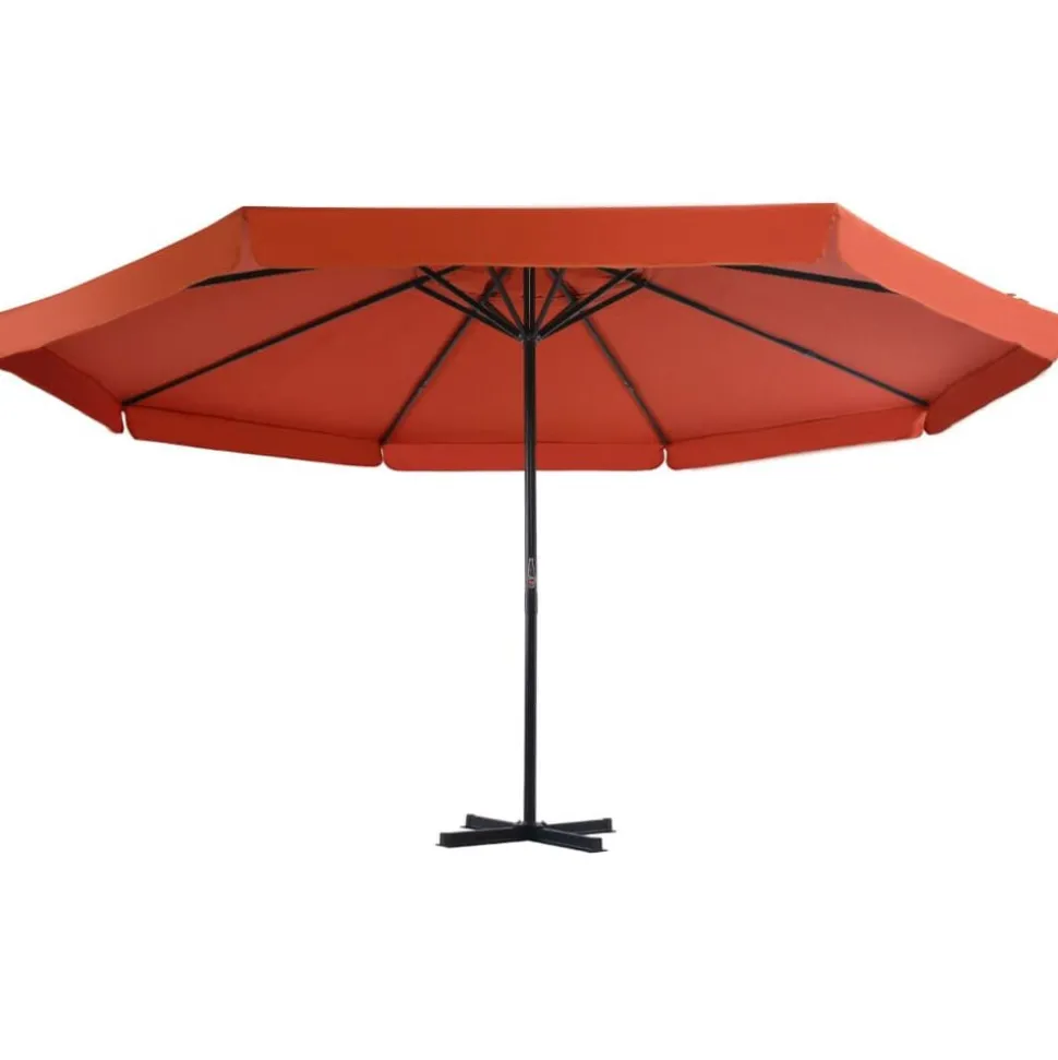 vidaXL Parasol met aluminium paal 500 cm terracottakleurig