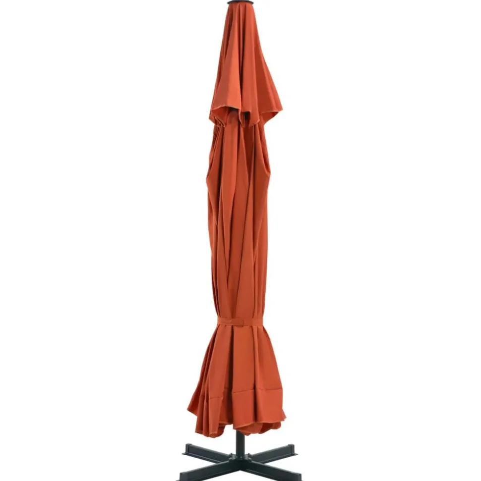 vidaXL Parasol met aluminium paal 500 cm terracottakleurig