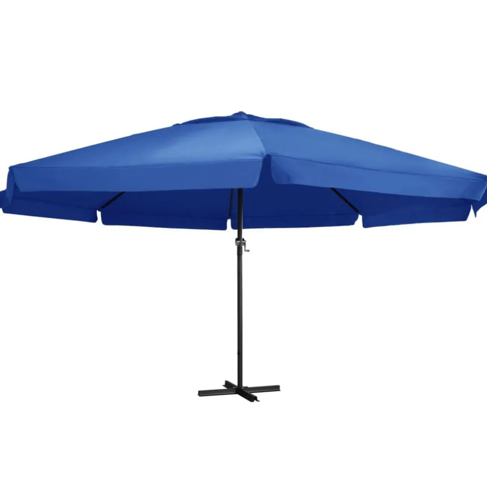 vidaXL Parasol met aluminium paal 500 cm azuurblauw