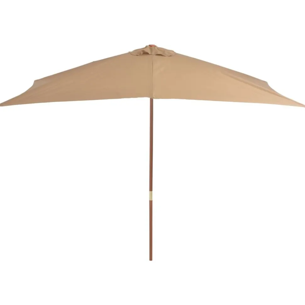 vidaXL Parasol met houten paal 200x300 cm taupe