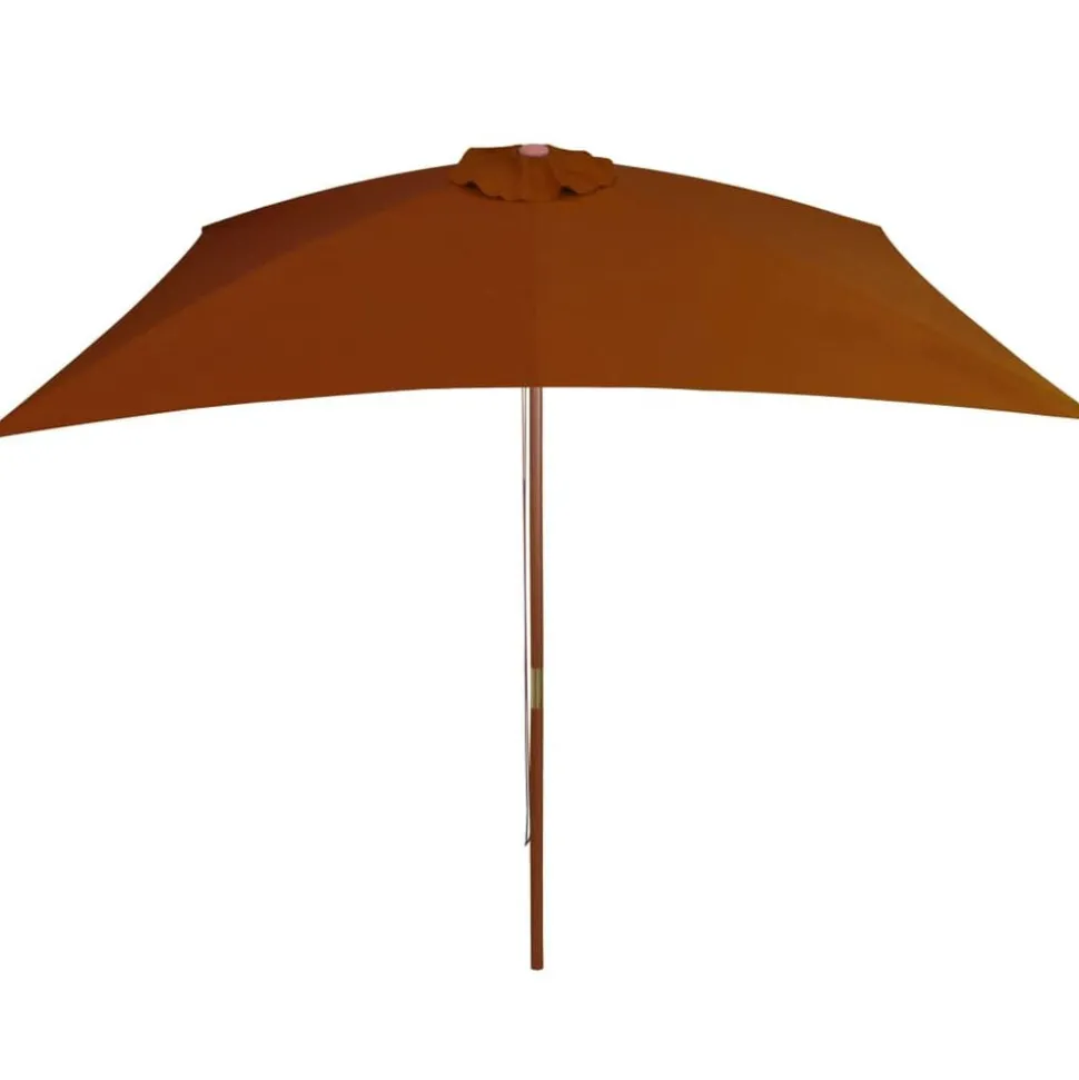 vidaXL Parasol met houten paal 200x300 cm terracottakleurig