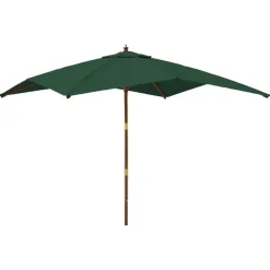 vidaXL Parasol met houten paal 300x300x273 cm groen