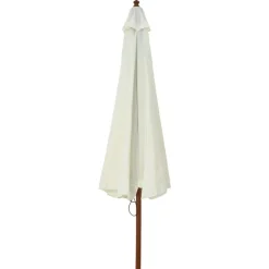 vidaXL Parasol met houten paal 330 cm zandwit