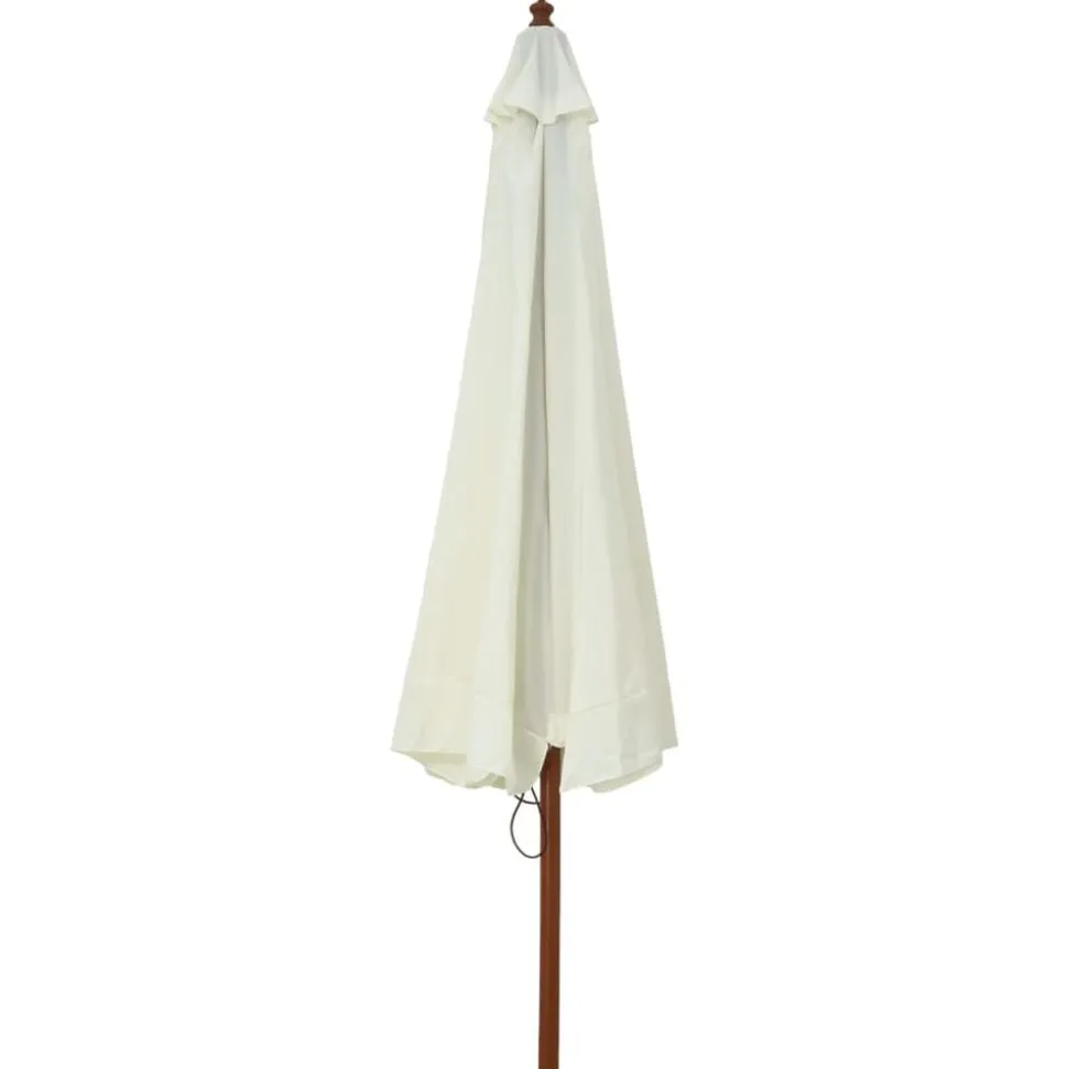 vidaXL Parasol met houten paal 330 cm zandwit