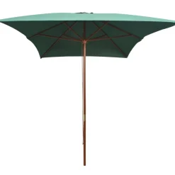 vidaXL Parasol met houten paal 200x300 cm groen