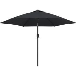 vidaXL Parasol met LED-verlichting en stalen paal 300 cm zwart