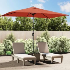 vidaXL Parasol met metalen paal 300x200 cm terracotta