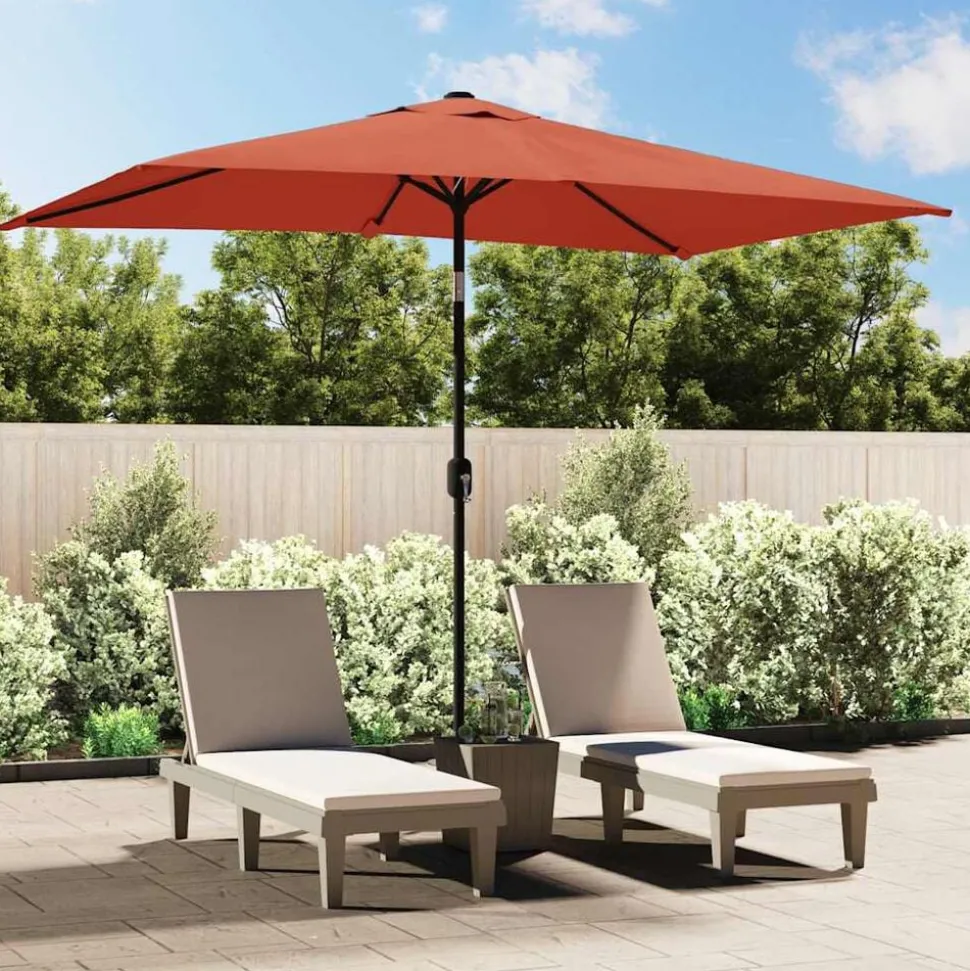 vidaXL Parasol met metalen paal 300x200 cm terracotta