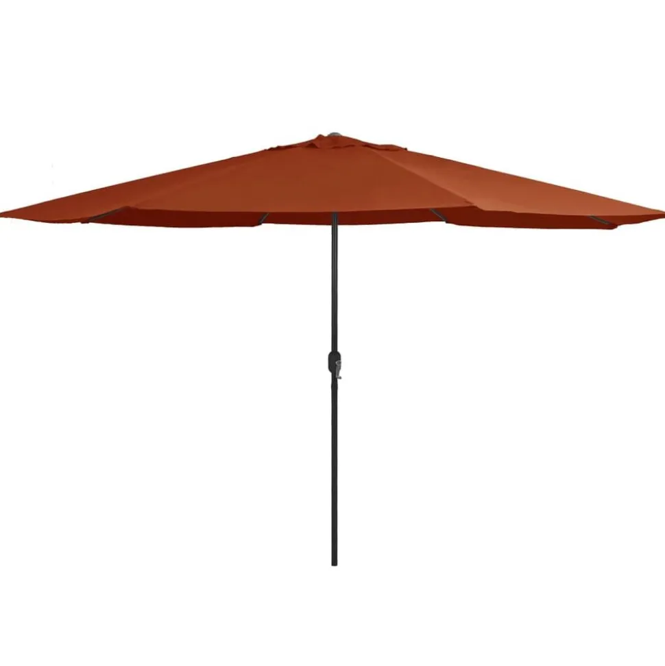 vidaXL Parasol met metalen paal 390 cm terracottakleurig