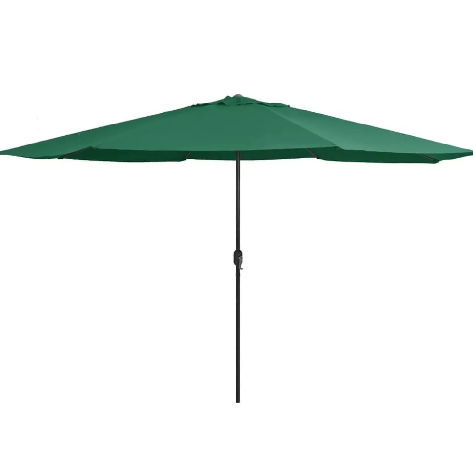 vidaXL Parasol met metalen paal 390 cm groen