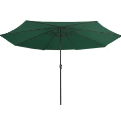vidaXL Parasol met metalen paal 390 cm groen