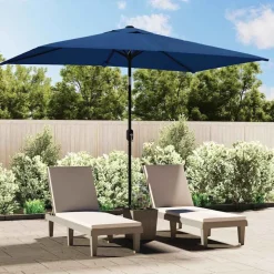 vidaXL Parasol met metalen paal 300x200 cm azuurblauw