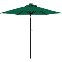vidaXL Parasol met stalen paal 225x225x212 cm groen