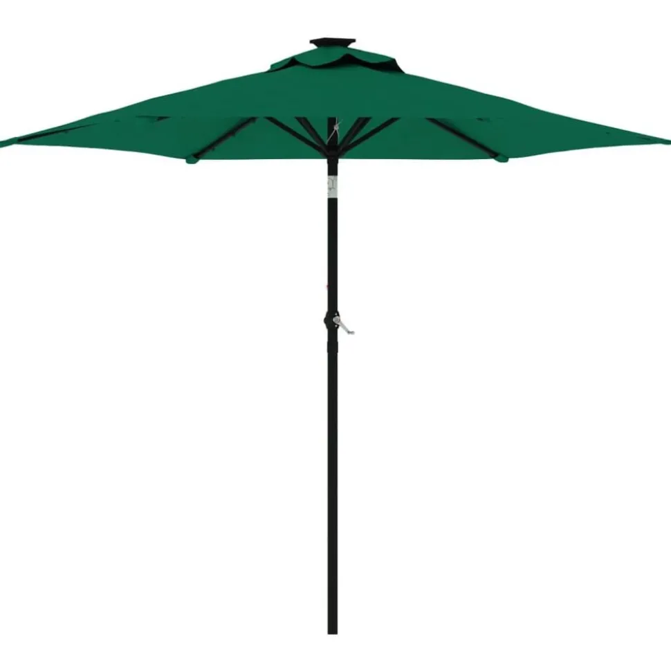 vidaXL Parasol met stalen paal 225x225x212 cm groen