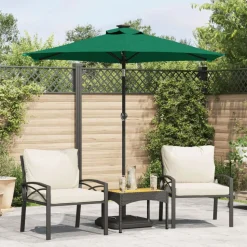 vidaXL Parasol met stalen paal 225x225x212 cm groen