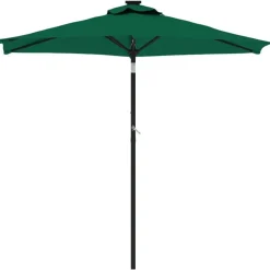 vidaXL Parasol met stalen paal 225x225x212 cm groen