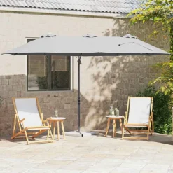 vidaXL Parasol Zand 372 x 198 x 243 cm Polyester en Aluminium