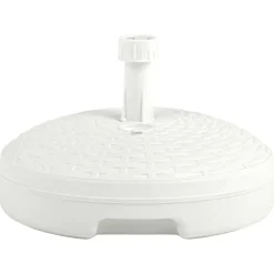 vidaXL Parasolvoet gevuld met zand/water 20 L kunststof rattan wit