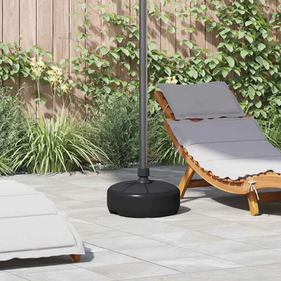 vidaXL Parasolvoet gevuld met zand/water 15 L zwart