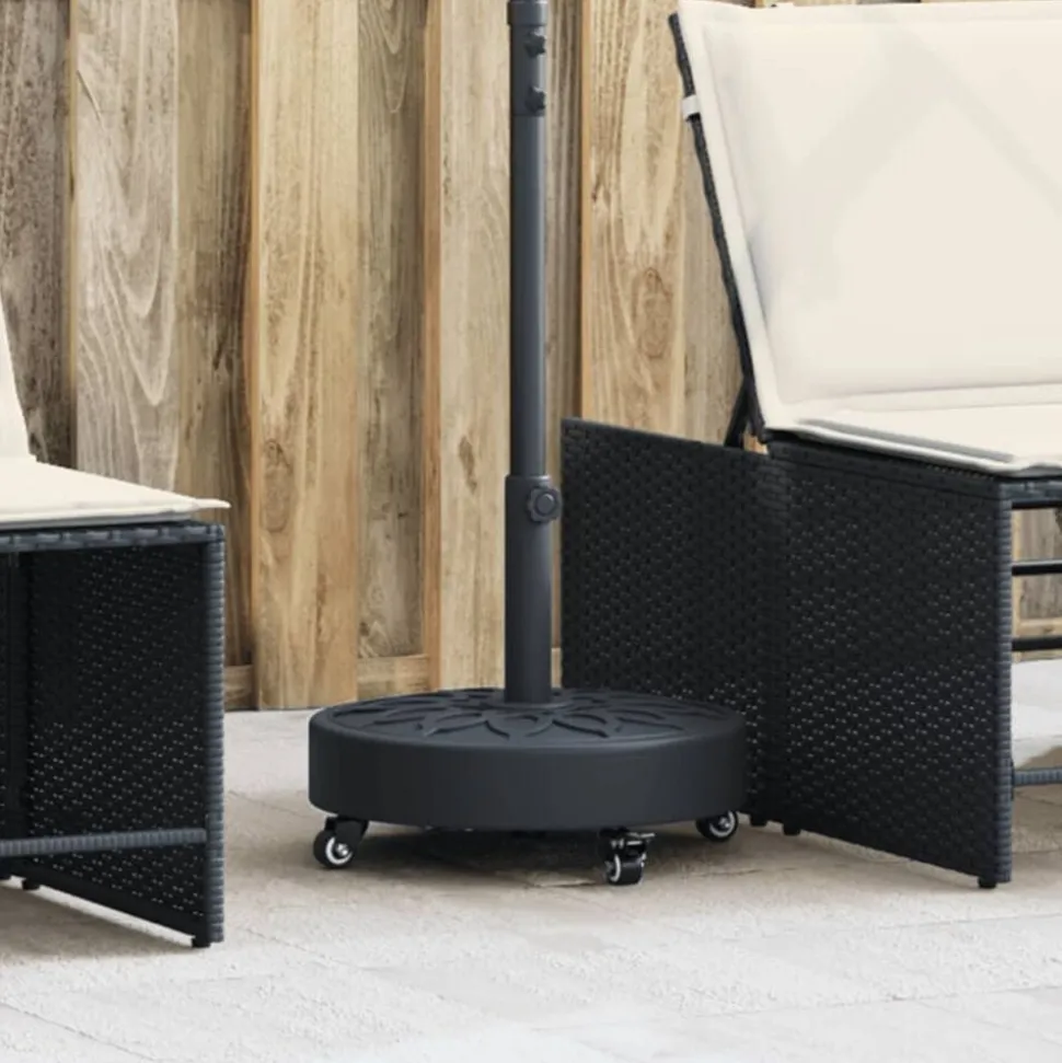 vidaXL Parasolvoet met wielen voor stok van Ø38 / 48 mm 27 kg rond