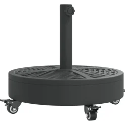 vidaXL Parasolvoet met wielen voor stok van Ø38 / 48 mm 27 kg rond