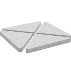 vidaXL Parasolvoetplaten 4 st driehoekig 14 kg graniet grijs