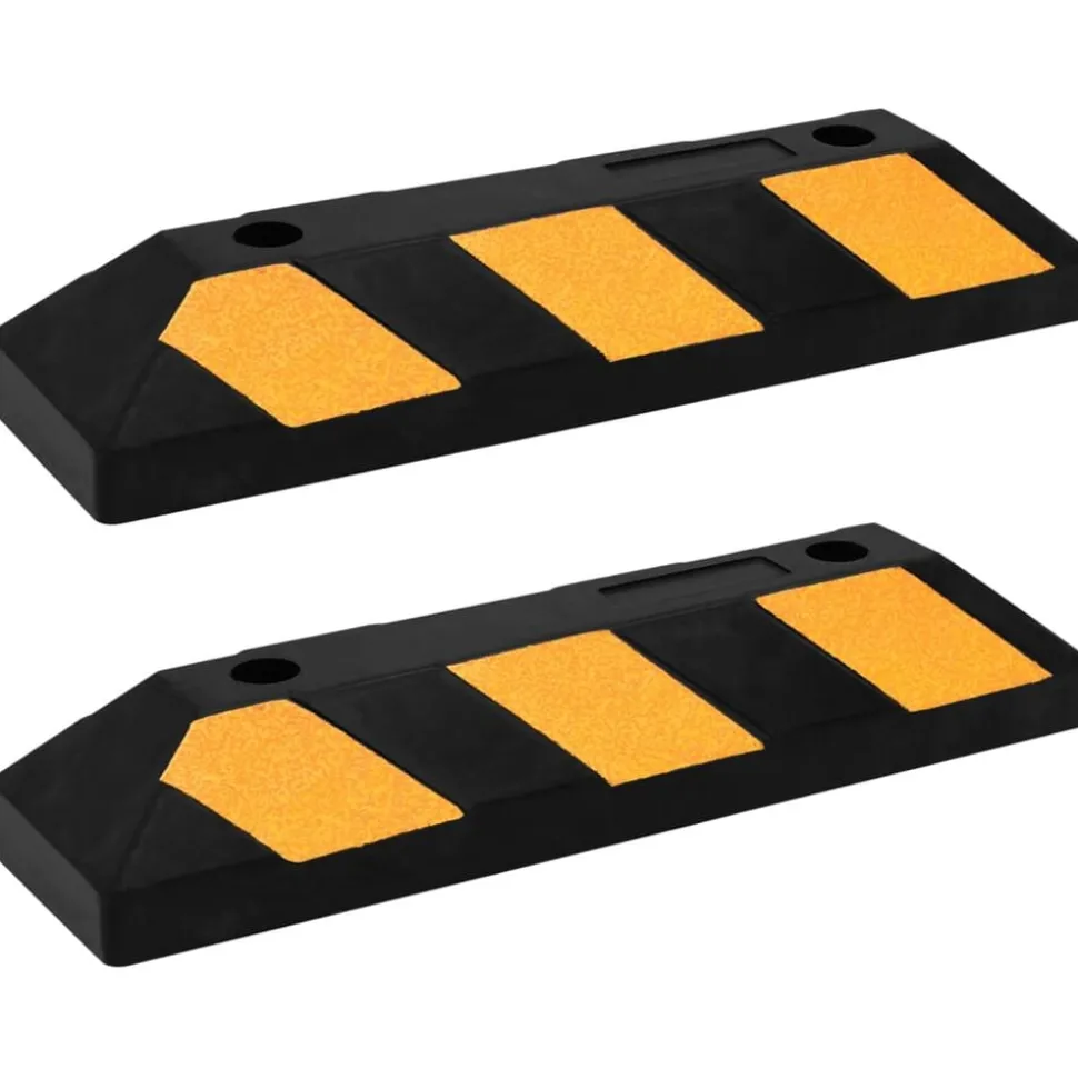 vidaXL Parkeerblokken reflecterend 2 st 56x15x10 cm rubber