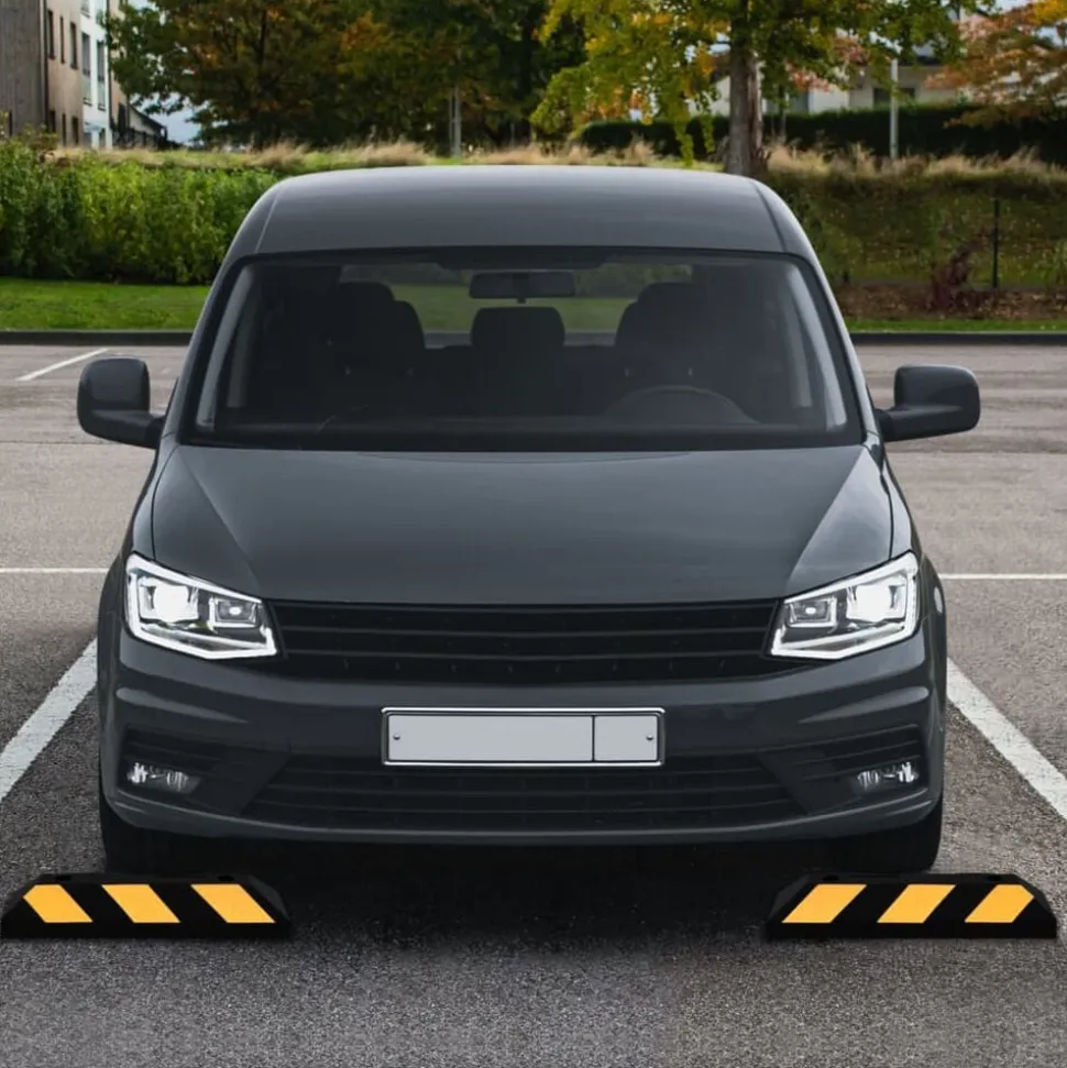vidaXL Parkeerblokken reflecterend 2 st 56x15x10 cm rubber