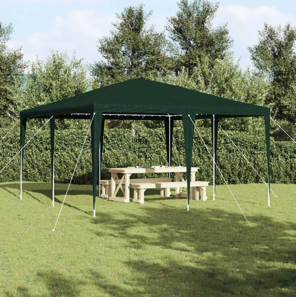vidaXL Partytent Groen 400 x 400 x 266 cm Polyethyleen en Staal
