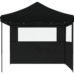 vidaXL Partytent inklapbaar pop-up met 2 zijwanden zwart