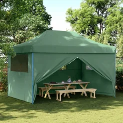 vidaXL Partytent inklapbaar pop-up met 4 zijwanden groen