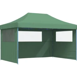 vidaXL Partytent inklapbaar pop-up met 3 zijwanden groen