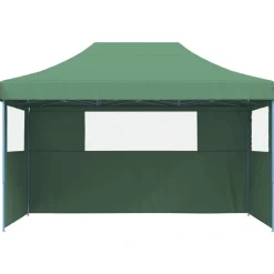 vidaXL Partytent inklapbaar pop-up met 3 zijwanden groen