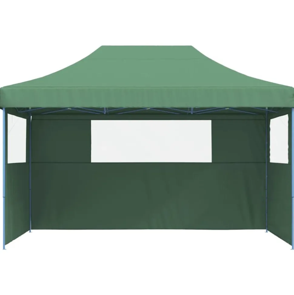 vidaXL Partytent inklapbaar pop-up met 3 zijwanden groen