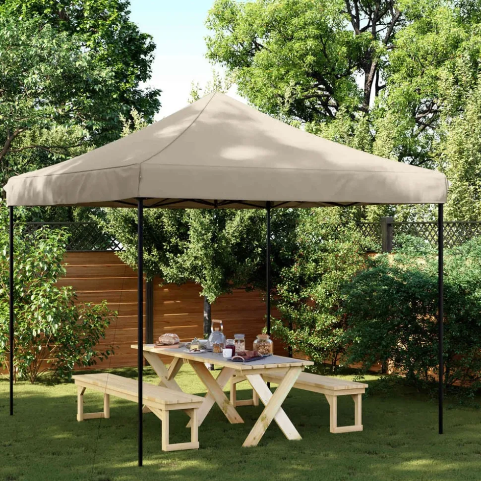 vidaXL Partytent inklapbaar pop-up 292x292x315 cm taupe