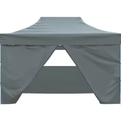 vidaXL Partytent met 4 zijwanden inklapbaar 3x4 m staal antraciet
