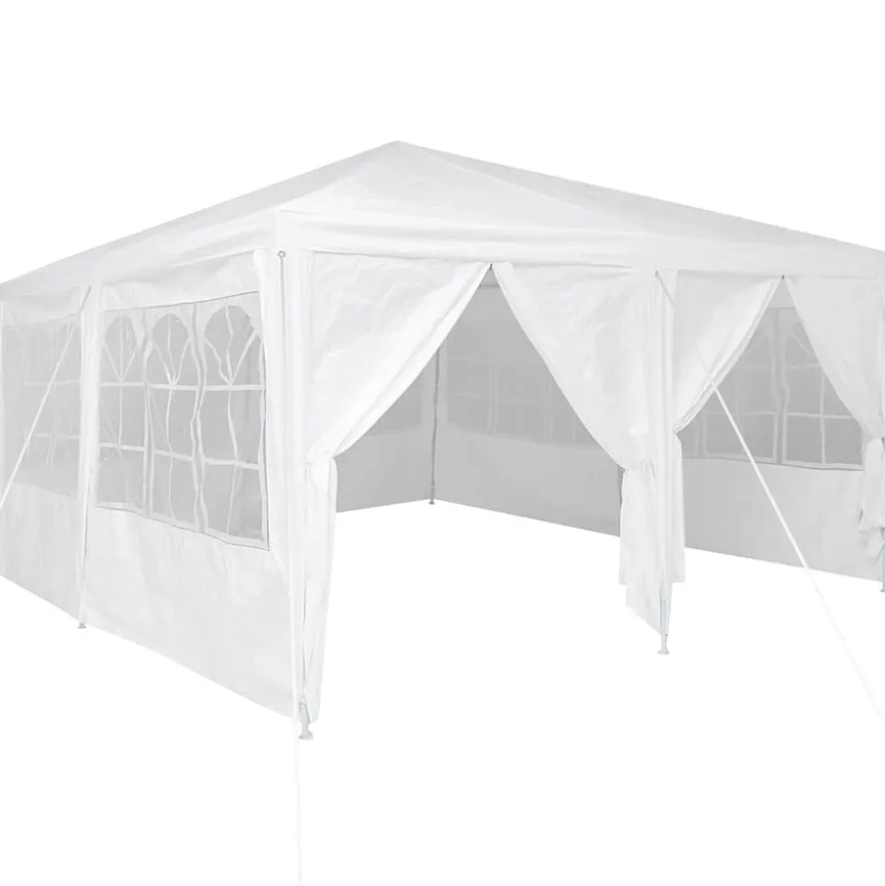 vidaXL Partytent Wit 400 x 400 x 266 cm Polyetheen