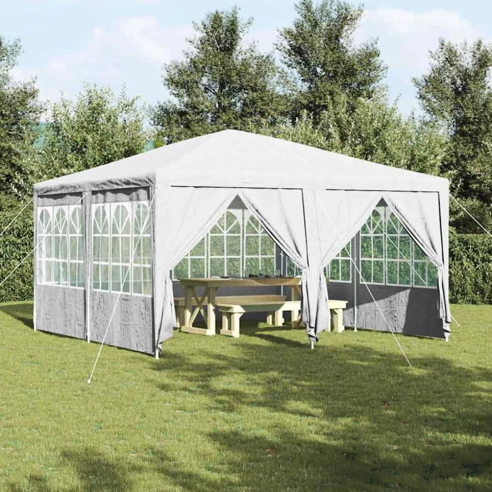 vidaXL Partytent Wit 400 x 400 x 266 cm Polyetheen