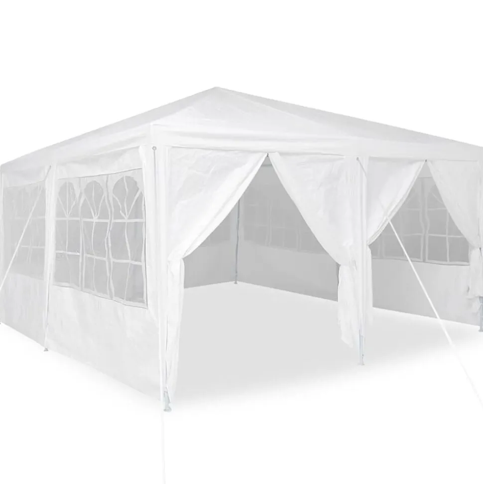 vidaXL Partytent Wit 400 x 400 x 266 cm Polyetheen