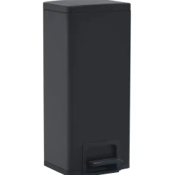 vidaXL Pedaalemmer met anti-vingerafdruk 30 L RVS zwart