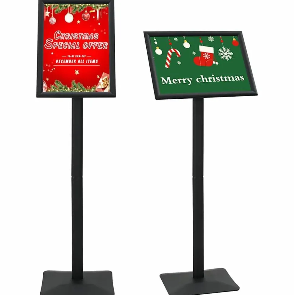 vidaXL Pedestal Posterstand Zilver a3 Gietijzer